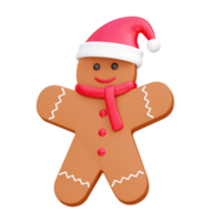 Gingerbread man 3d icon render illustration png