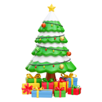 ilustração de renderização de ícone 3d de árvore de natal png