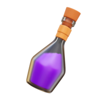 ilustración de procesamiento de icono 3d de botella de veneno púrpura png