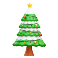 ilustração de renderização de ícone 3d de árvore de natal png