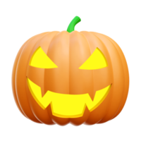 ilustración de procesamiento de icono 3d de calabaza de halloween png