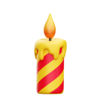 Christmas candle 3d icon render illustration png