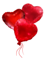 flying balloons in the form of hearts illustration png