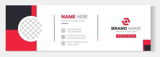 Corporate Modern Email Signature Design template. Email signature template design with red color. business e signature vector design.