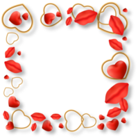 Red Romantic Love Heart Frame Background for Valentine's day png