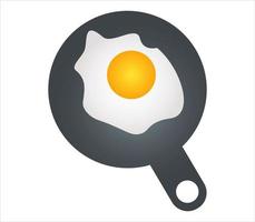 fried egg on a black background vector