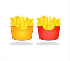 french fries with ketchup vector