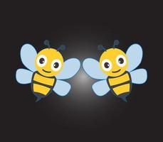 dos abejas en el corazón vector