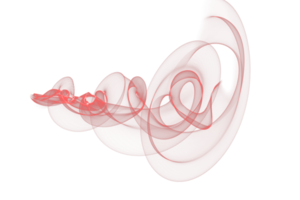 Abstract red color smoke flame transparent background, colorful wave flowing isolated background design png