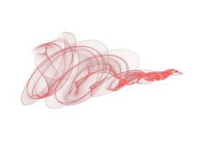 Abstract red color smoke flame transparent background, colorful wave flowing isolated background design png