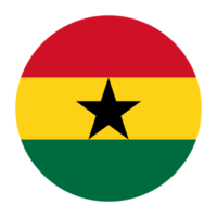bandera redondeada plana de ghana con fondo transparente png