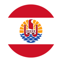 French Polynesia Flat Rounded Flag with Transparent Background png