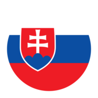 ícone da bandeira plana arredondada da Eslováquia com fundo transparente png