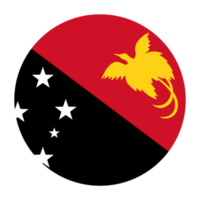 Papua New Guinea Flat Rounded Flag Icon with Transparent Background png