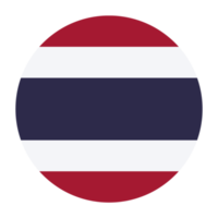 icône de drapeau arrondi plat thaïlande avec fond transparent png