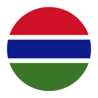 bandera plana redondeada de gambia con fondo transparente png