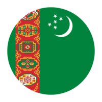 Turkmenistan flache abgerundete Flaggensymbol mit transparentem Hintergrund png