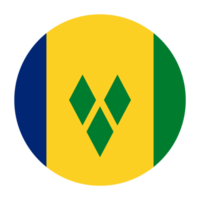 Saint Vincent and The Grenadines Flat Rounded Flag Icon with Transparent Background png