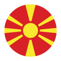 norr macedonia platt avrundad flagga ikon med transparent bakgrund png