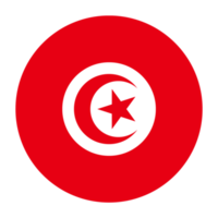icono de bandera redondeada plana de túnez con fondo transparente png