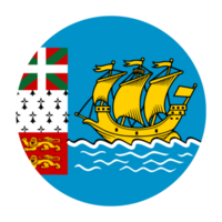 Saint Pierre und Miquelon flaches abgerundetes Flaggensymbol mit transparentem Hintergrund png