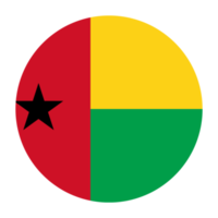 drapeau plat arrondi de la guinée bissau avec fond transparent png