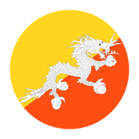 Bhutan Flat Rounded Flag with Transparent Background png