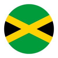 bandeira plana arredondada da jamaica com fundo transparente png