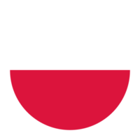 Polen flache abgerundete Flaggensymbol mit transparentem Hintergrund png