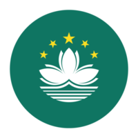 bandeira plana arredondada de macau com fundo transparente png