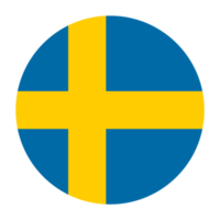 Sverige platt avrundad flagga ikon med transparent bakgrund png
