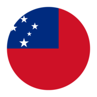 Samoa flache abgerundete Flaggensymbol mit transparentem Hintergrund png