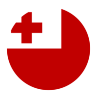 Tonga flach abgerundetes Flaggensymbol mit transparentem Hintergrund png