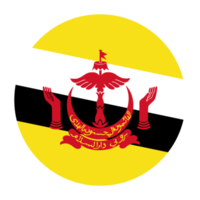 Brunei Flat Rounded Flag with Transparent Background png