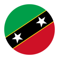 Saint Kitts and Nevis Flat Rounded Flag Icon with Transparent Background png