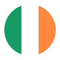 Ireland Flat Rounded Flag with Transparent Background png