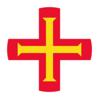 Guernsey flache abgerundete Flagge mit transparentem Hintergrund png