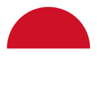 Monaco Flat Rounded Flag with Transparent Background png