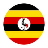 Uganda flache abgerundete Flaggensymbol mit transparentem Hintergrund png