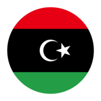 Libya Flat Rounded Flag with Transparent Background png