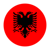 albania platt avrundad flagga med transparent bakgrund png