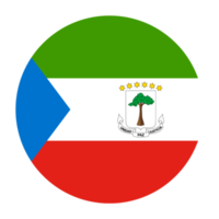 drapeau arrondi plat de la guinée équatoriale avec fond transparent png