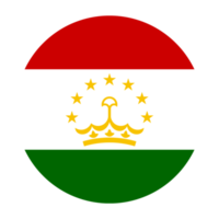 tadzjikistan platt avrundad flagga ikon med transparent bakgrund png