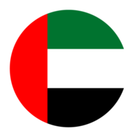 icône de drapeau plat arrondi des émirats arabes unis avec fond transparent png