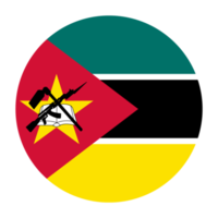 Mozambique Flat Rounded Flag with Transparent Background png