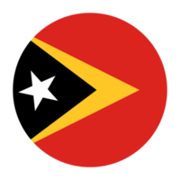 drapeau plat arrondi du timor oriental avec fond transparent png