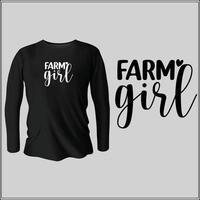 diseño de camiseta de chica de granja con vector
