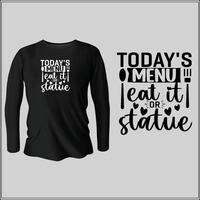 el menú de hoy come de diseño de camiseta de estatua con vector