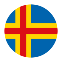 aland bandera plana redondeada con fondo transparente png