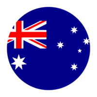 Australien platt avrundad flagga med transparent bakgrund png